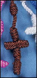 Knotted Cord Rosary - Brown